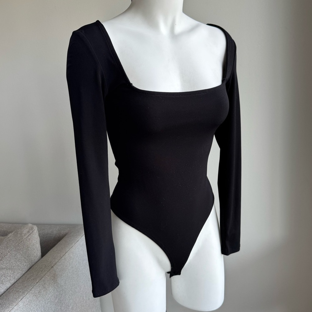 Leith black long sleeve bodysuit